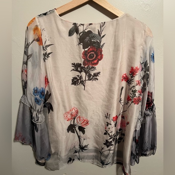 Lola Women's Long Sleeve Floral Blouse Made in Italy - Picture 11 of 12